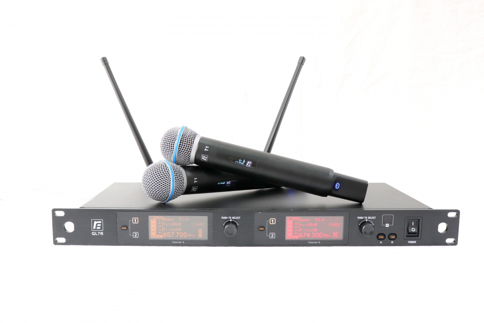 RFIntell QL7R/T1-B 720,500-754,000 МГц 2-канальная радиосистема с 2-мя ручными микрофонами в Асбесте